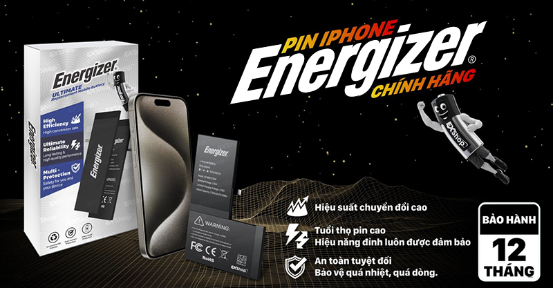 Energizer – pin iPhone số 1 tại Mỹ được phân phối chính hãng tại hệ thống Bison trên toàn quốc.